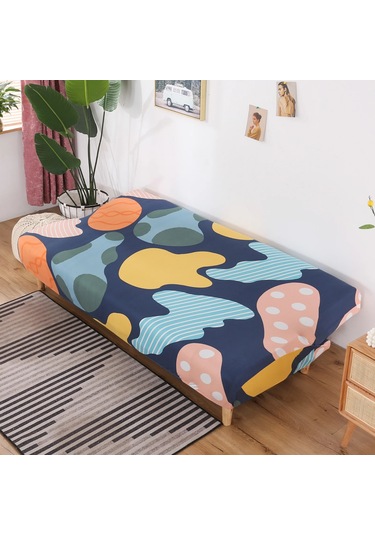 Geeksen Yaygın Polyester Baskılı Tekstil, Kaymazsız, Makine Yıkama Uyumlu, Kollü Olmayan Koltuk Yatağı Koruyucu Örtüsü 160-190cm Uzunluk Çok Renkli