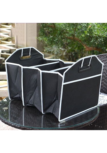 Monyee Siyah Oto Stokaj Çantası - Katlanabilir Bagaj Depolama Kutusu, Araç İçin Çok Amaçlı Düzenleyici