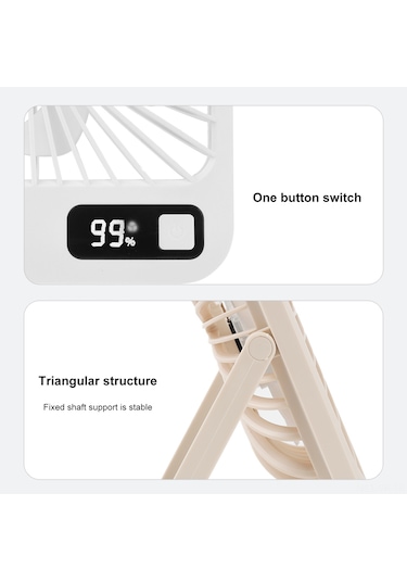 Vkemall Hızlı Şarjlı 5 Kademeli Ayarlanabilir Rüzgar Hızına Sahip Taşınabilir Masa Fanı