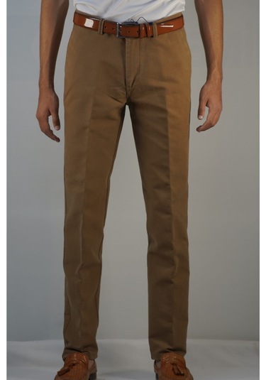 Erkek Koyu Taba Büyük Beden Nıkrasız Gabardın Pamuk Pantolon Koyu Taba