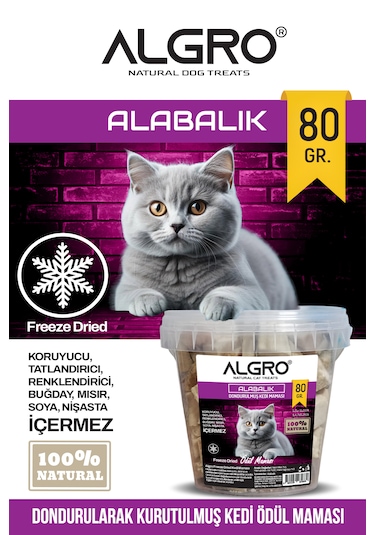 Freeze Dried Kedi Ödül Maması - Alabalık Kova Ambalaj 80 Gr.