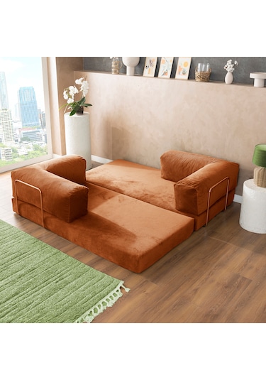 Argimo Godila Çok Amaçlı Sofa Çift Kişilik Yatak Koltuk Turuncu