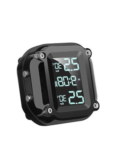 Sandwich Kablosuz Lastik Basıncı İzleme Sistemi 2 Harici Sensörlü Motosiklet İçin Usb Şarj Tpms Dijital Lcd Ekran İki Tekerlek