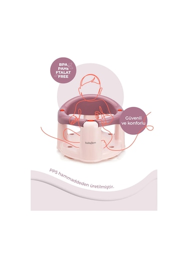 Babyjem Önden Açılır Banyo & Mama Oturağı Mürdümm Çok Renkli