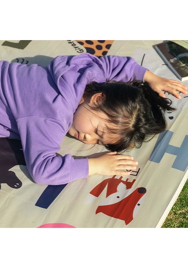 Shineyee Hafifçe Taşınabilir Dış Mekan Nem Engelleme Matı - Çadır Piknik Plaj Kullanıma Uygun - 100x145 Cm Hayvan Desenli Folyester Döşeme Çok Renkli