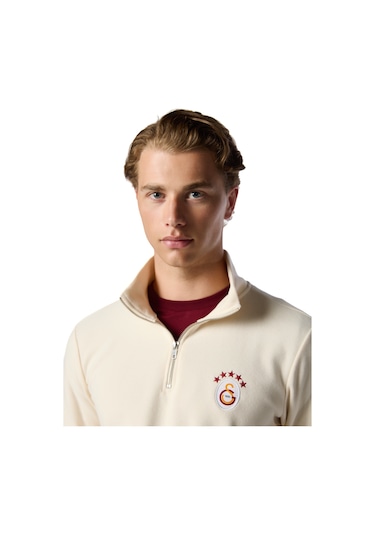 Galatasaray 5 Yıldız Yarım Zip Sweat E251404 Ekru