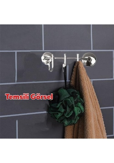 Banyo Lavabo Vidalı Askılık 3'lü Metal Sağlam Aparat Krom Askılık Elbise Havlu Asma Askı Siyah