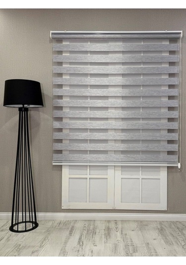 Donatti Bambu Zebra Stor Güneşlik Perde Açık Gri Açık Gri