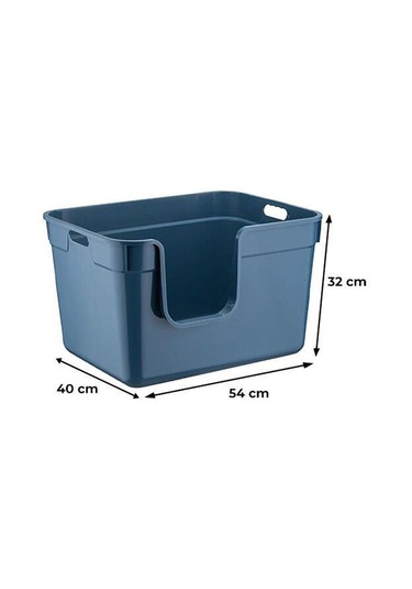 Herniks Tanos Yarı Açık Kedi Tuvaleti 54x40x32 - Mavi