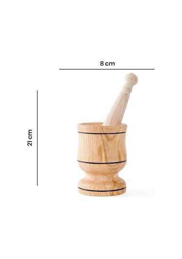 Baran Ahşap Orta Havan 21 X 8 Cm
