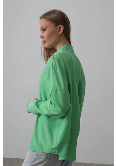 Geniş Manşet Detaylı Gömlek - A.yeşil Yeşil