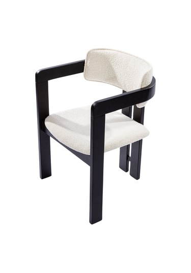 Narvik İskandinav Still T Model Ahşap Sandalye Siyah - Beyaz