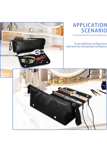 İçin Saç Düzleştirici Ve Saç Maşası Saç Aleti Saklama Çantası Siyah