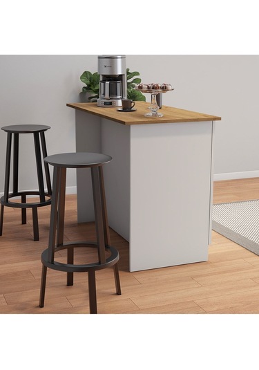 Patentli 120lik Benzila Ada Mutfak, Mutfak Adası, Çok Amaçlı Dolap, Mutfak Masası Beyaz - Meşe Patentli 120lik Benzila Ada Mutfak, Mutfak Adası, Çok Amaçlı Dolap, Mutfak Masası Beyaz - Meşe