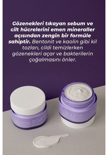 Vvbetter Gentle Purifying Mud Mask Kil Maskesi 8 Tip Peptid Kore 60 ML