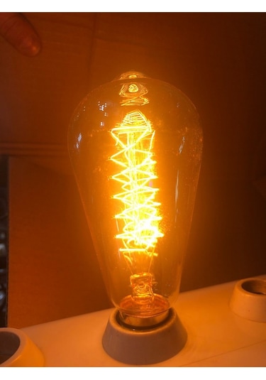 Edison Bulb St 64 E 27 40w Dimmer Uyumlu Spiral Rustik Lamba