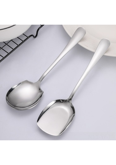 Yifomall Stainless Steel Büyük Boy Servis Kaşığı - Restoran/ev Kullanıma Uygun, Anti-rusluk, Yemek Dağıtma Ve Servis Etme İçin Dayanıklı Malzeme Diğer