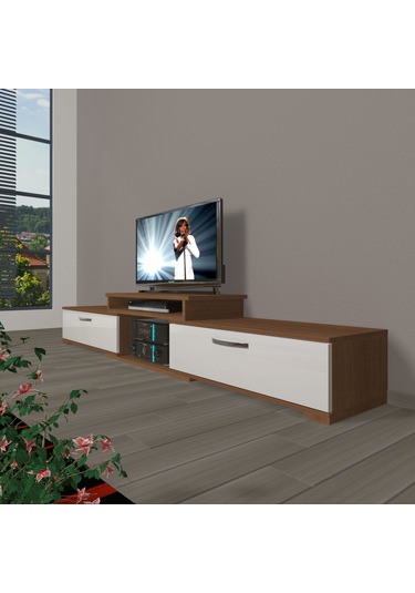 Decoraktiv Flex 4 Slm Tv Ünitesi Tv Sehpası Ceviz - Beyaz