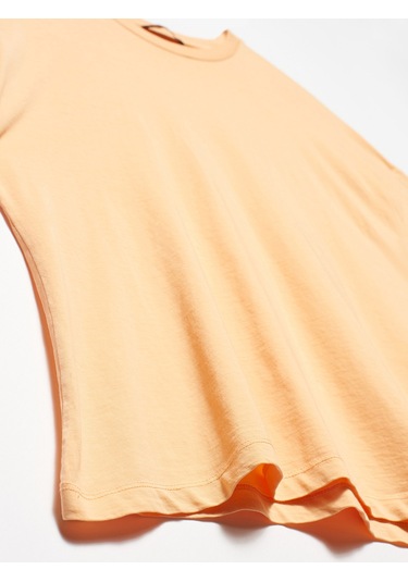 Dilvin Yaka Basic T-shirt Şeftali