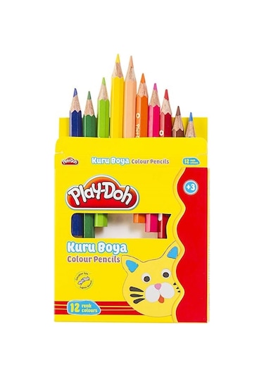 Play-doh 12 Renk Yarım Boy Kuruboya Ku002