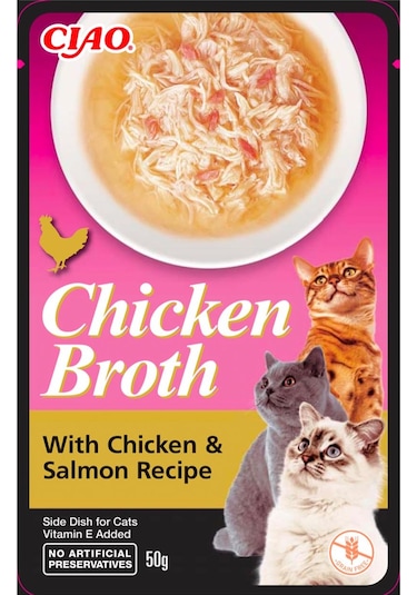 Ciao Broth Tavuk Sulu & Somonlu Yetişkin Kedi Çorbası 50 G