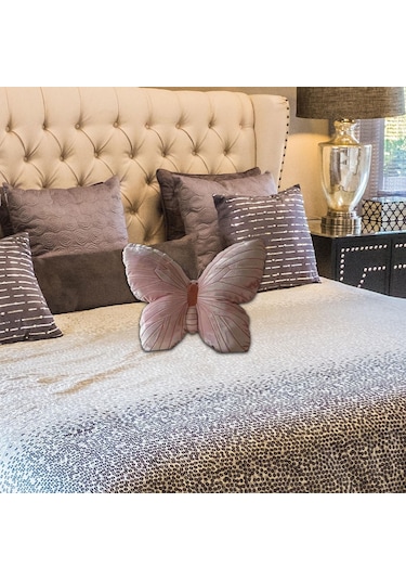 Suntek Kelebek Yastık Doğum Günü Hediyesi Yatak Yurt Oturma Pembe