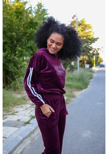 Akbeniz Kadın Kadife Eşofman Takım 9078