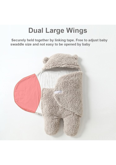 Dianziye Bebek Kışlık Kalın Sherpa Uyku Tulumu - Ayak Bölmeli, Pamuklu Polyester, Kahverengi, M Bedeni 0-3 Ay Haki