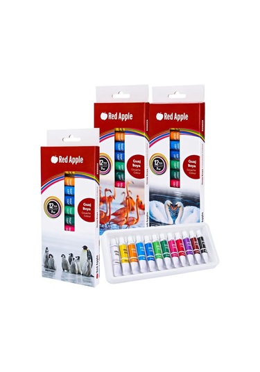 Red Apple Tüp Guaj Boya 12 x 9 ML Çok Renkli