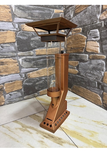 Alev Lambası Roket Tipi Pelet Soba - Kahverengi