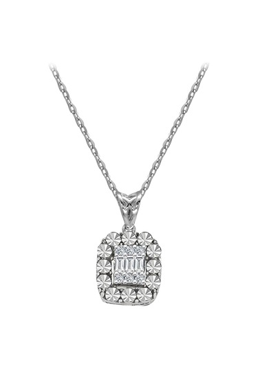 Pırlanta Miracle 3 Taş Baget Kolye