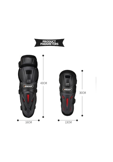 Hallow Autotop Motosiklet Dizlik Ve Dirseklik Set 4 Parça Siyah Siyah