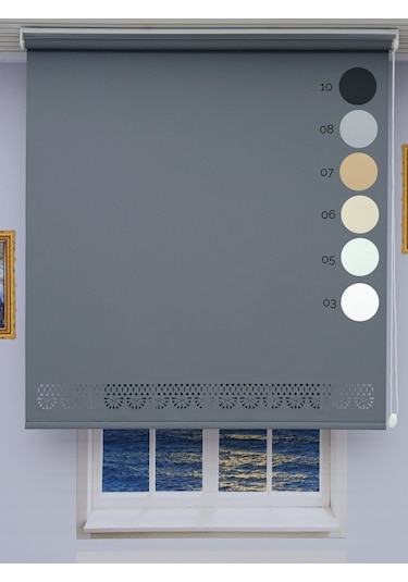 Lazer Stor Perde - İthal Mat Kalın Stor Koyu Gri