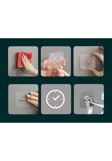 Ultra Güçlü Vantuzlu Askı 5 Adet, Banyo Mutfak Raf Fotoğraf Çerçeve Askısı, Vantuzlu Çivi Şeffaf