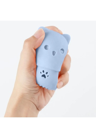 Kangvka Kedi Şekilli Silikon Sponge Saklama Kutusu - Hijyenik, Havalandırmalı, Ev Ve Seyahat İçin Pratik - Mavi Renk Mavi