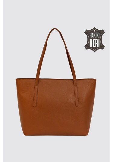 Hakiki Deri Kadın Omuz Çantası Taba Smr6425 Taba