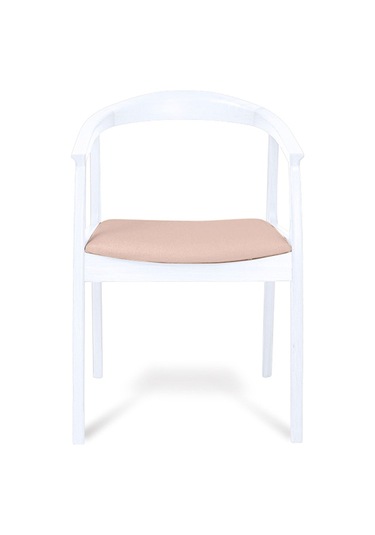 Helsinki Krem C Model Bohem Beyaz Ahşap Sandalye