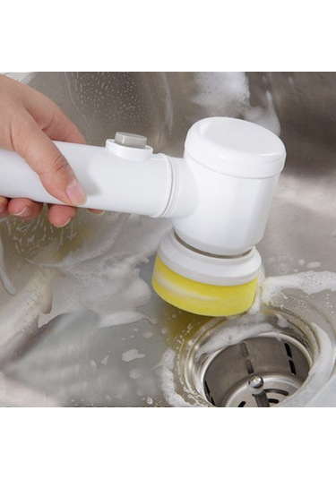 Neevoyu Usb Şarjlı Üçlü Mutfak Temizlik Fırçası Seti - Yeni Versiyon, Fırça Değiştirilebilir, Duvar Takımı İçerir