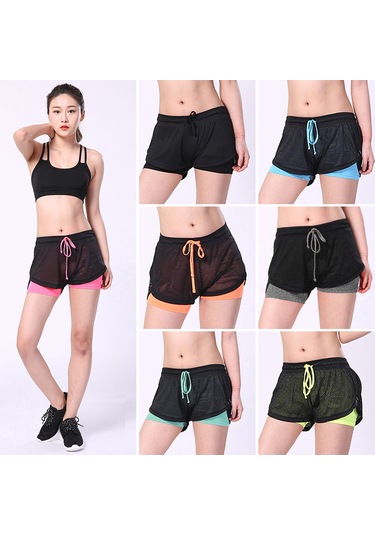 Wezone Kadınlar İçin Nefes Alabilen Çabuk Kuruyan Yüksek Bel Spor Şortu Koşu, Yoga, Jimnastik İçin İdeal Portakal