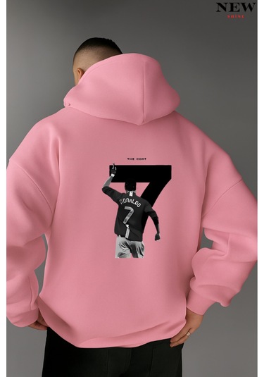 Ronaldo Baskılı Sweatshirt Pembe