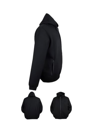 Erkek Büyük Beden 105 - 185 Kilo Arası İçin Uygun Kapüşonlu 3 İplik Şardonlu Kışlık Kalın Sweat Mont Siyah Erkek Büyük Beden 105 - 185 Kilo Arası İçin Uygun Kapüşonlu 3 İplik Şardonlu Kışlık Kalın Sweat Mont Siyah
