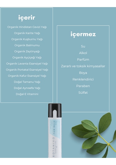 Botanivo Köpekler İçin Organik İçerikli Pati Bakım + Onarım + Koruma Balmı Stick 5 ML