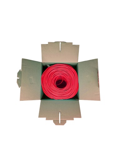 Powergate Cat6-box-re, 23awg, 0,57mm, Utp, Cat6 Kablo, 305m, Kırmızı