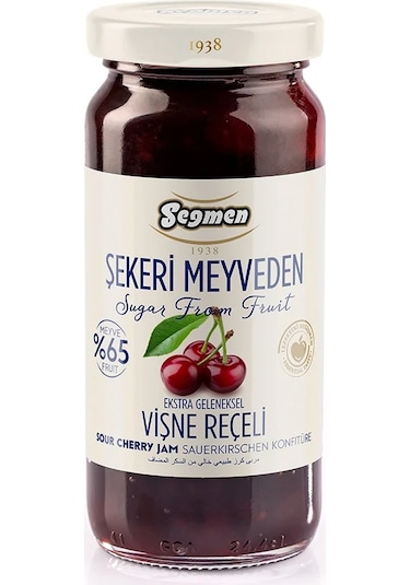Seğmen Şekeri Meyveden Vişne Reçeli Kavanoz 270 G