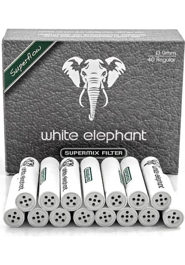 White Elephant 9mm Kömür/lüle Taşı Süpermix Pipo Filtresi 40 Adet 352455