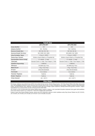 Elo 12V Stop Zaman Rölesi Ayarlı 0.1 Sn-11 Saat Arası Otomatik N11.1008
