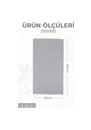 4'lü Gri Greek El Havlusu - 50x90 Cm Gri