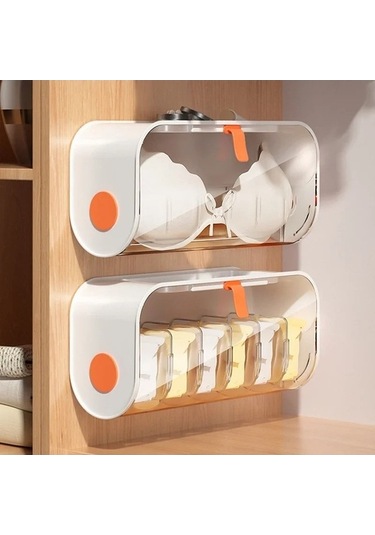 Wondernest Şeffaf Saklama Organizatörü Montajlı Çekmeceli Kutu Gardırop Duvar Düzenleyici Mavi