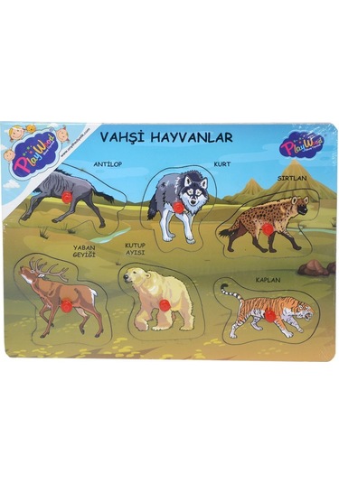 Ony-328 329 Onyıl Ahşap Tutmalı Vahşi Hayvanlar