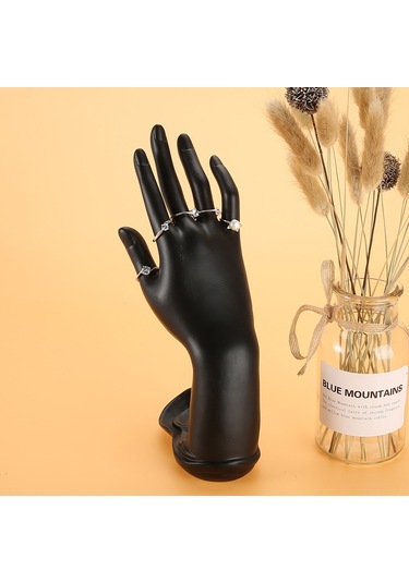 Springsun Siyah Reçine El Maneken, Pürüzlü Lotus Desenli, Takı Sergilama Ve Organize Etme İçin, Ev Ve Mağaza Kullanıma Uygun, 3d Etkili Çok Renkli